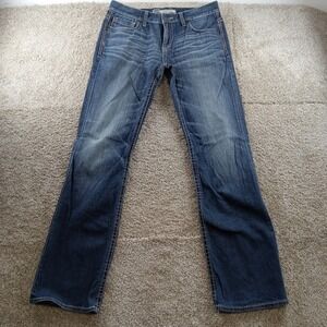 BKE Jeans Mens 33L Blue Carter Straight Leg Stretch Contrast Stitch‎ Western